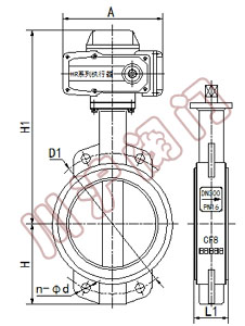 Electric wafer butterfly valve structure